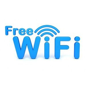 Наклейка информационная Free Wi-fi голубые