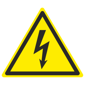 Знак безопасности светоотражающий W-08 «Опасность поражения электрическим током»