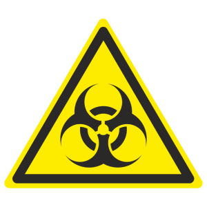 Знак безопасности светоотражающий W-16 «Осторожно. Биологическая опасность (инфекционные вещества)»