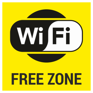 Т-2416 - Таблички на пластике «Wi-Fi free», жёлтый фон