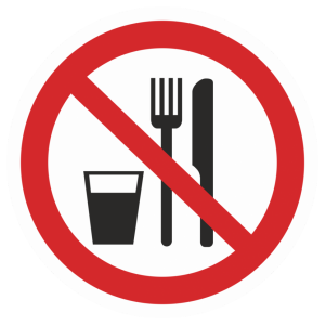 Знак безопасности светоотражающий P-30 «Запрещается принимать пищу»
