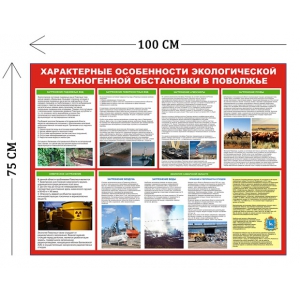 СТН-328 - Cтенд Особенности экологической обстановки Поволжья 75 х 100 см (1 плакат)