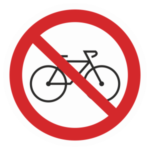 Т-2420 - Таблички на пластике «Вход с велосипедами запрещен»